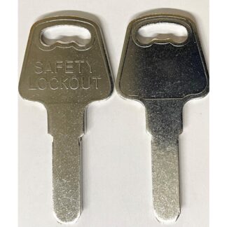 XCV034 - GENUINE 6641 SAFETY LOCKOUT PADLOCK LASER KEY/LOCKED OUT KEY BLANK