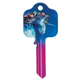F705 - MYTHICAL CREATURES ROSES & GOLD UNICORN UL2 KEY BLANK