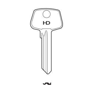 H0694N - CLF1NP CRF1D CARLF BRASS 6 PIN KEY BLANK NICKEL PLATED