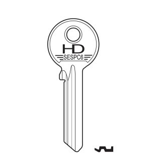 H0707S - SESPC6 EUROSPEC VERSA 6 PIN STEEL KEY BLANK