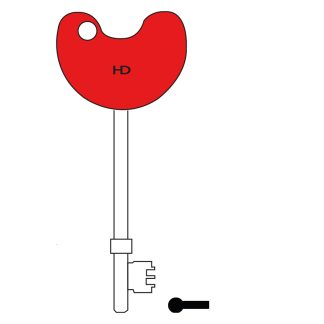 L413 - NKS EASY TURN DISABLED KEY RED PLASTIC BRAILLE HEAD