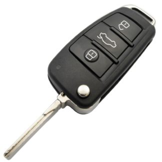 RKS194 - AUDI FLIP REMOTE CASE (BATTERY CONNECTORS ON BOARD) FITTED WITH HU103/HU66 KEY BLADE