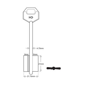XDB006 - SILCA 5MT9 MOTTURA DOUBLE BIT