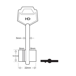 XDB014 - SILCA 5FAC3 FAC DOUBLE BIT