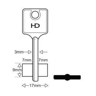 XDB045 - 5BDE1 SILCA DOUBLE BIT BLANK