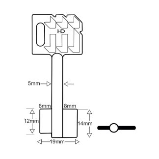 XDB085 - MAU1 - MAUER - 65mm DOUBLE BITTED SAFE BLANK