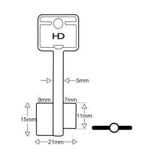 XDB087 - STV1 STUV 60MM DBL BIT SAFE BLANK