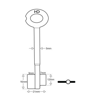 XDB088 - STV2 STUV DBL BIT 90MM SAFE BLANK
