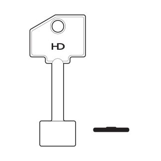 XDB124 - 1CR14 CR DBL BITTED SAFE BLANK