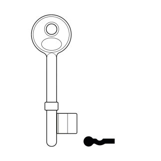 GL123 - STERLING 3L KB023 1A PROFILE 23-1 NEW STYLE MORTICE KEY BLANK