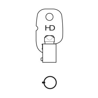 H0712 - TUB1 TUBULAR CARAVAN KEY BLANK FOR AGA, L&F, CHICAGO LOCKS