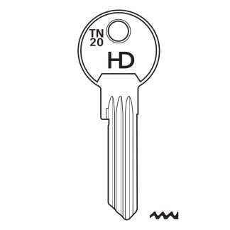 XH1307 - TN20 SILCA CYLINDER KEY BLANK