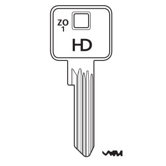 XH1312 - SILCA ZO1 CYLINDER KEY BLANK TO SUIT ZOO LOCKS